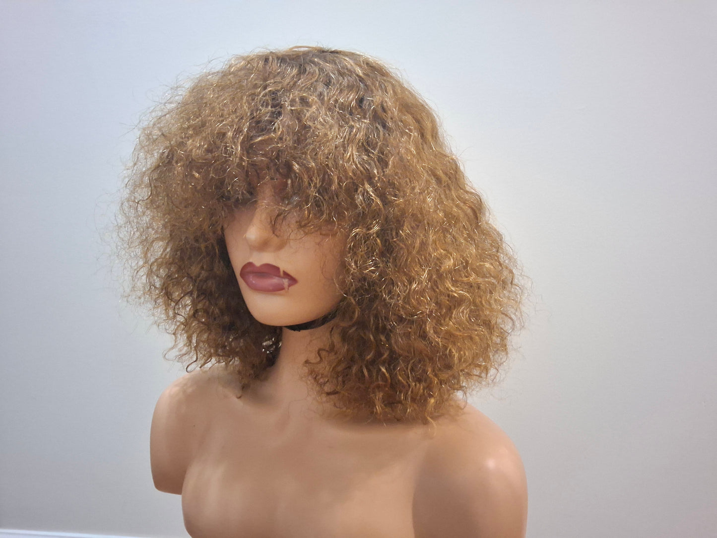 Fringe Curly machine Bob