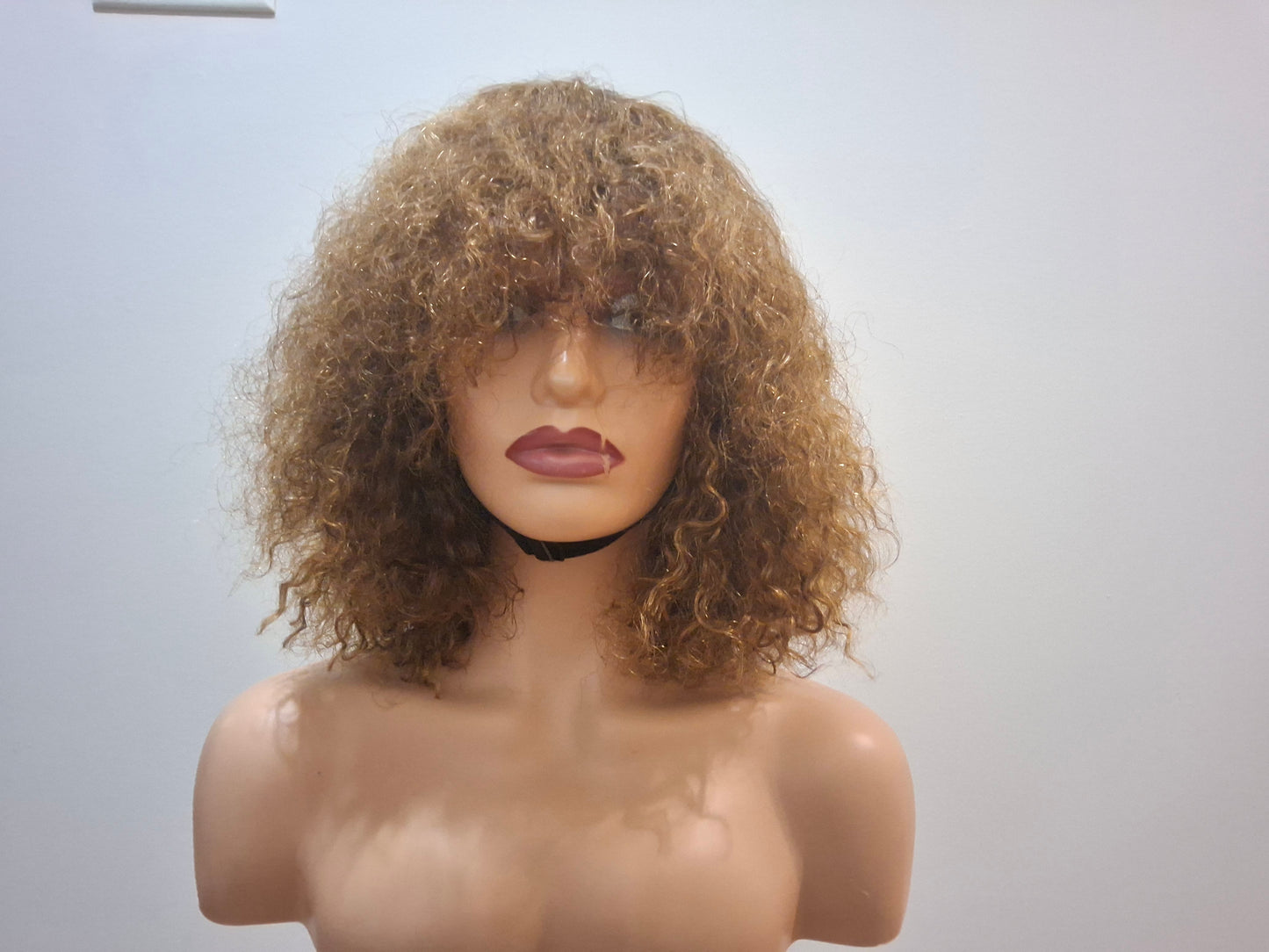 Fringe Curly machine Bob